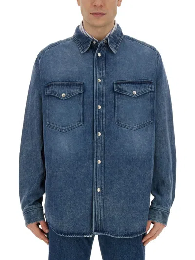 Shop Isabel Marant Tailly Denim Overshirt In Blue