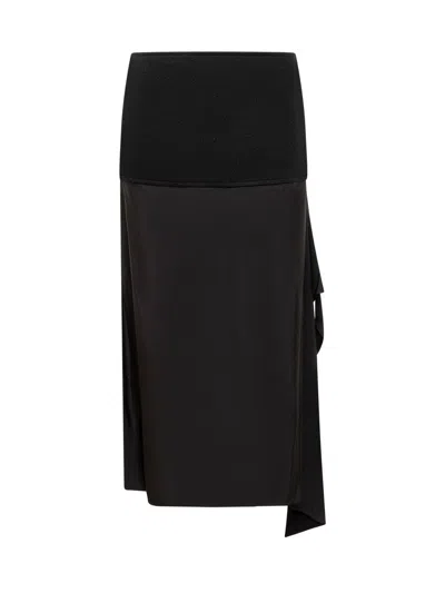 Jil Sander Black Wool Skirt In Black