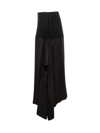 Jil Sander Black Wool Skirt In Black