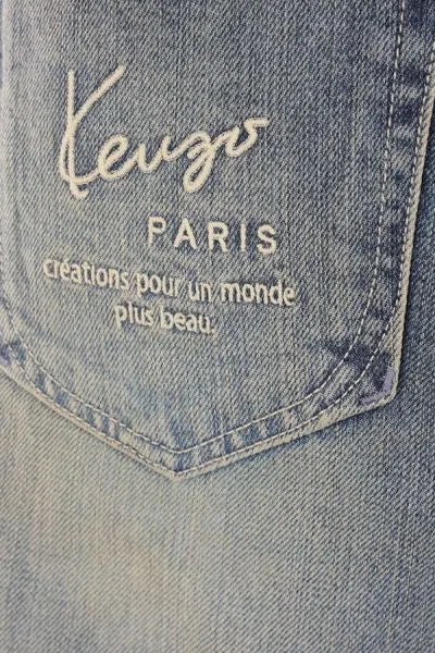 Kenzo Japanese Denim Mini Skirt In Blue