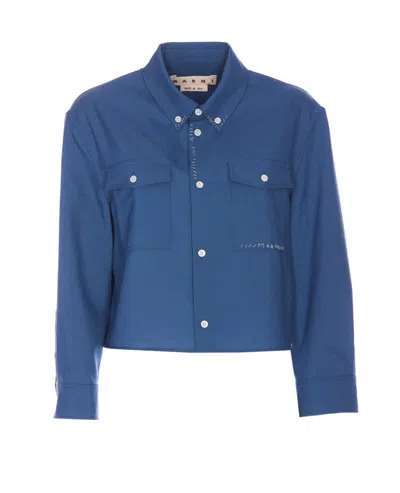 Shop Marni Shirts In Blue