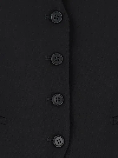 P.a.r.o.s.h Black Vest With Button Closure In Fabric Woman In Black