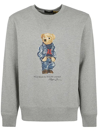 Shop Polo Ralph Lauren Long Sleeves Bear Sweatshirt Clothing In Blue