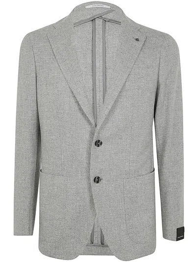 Tagliatore Wool Jacket Featuring Brooch Detail In Gray