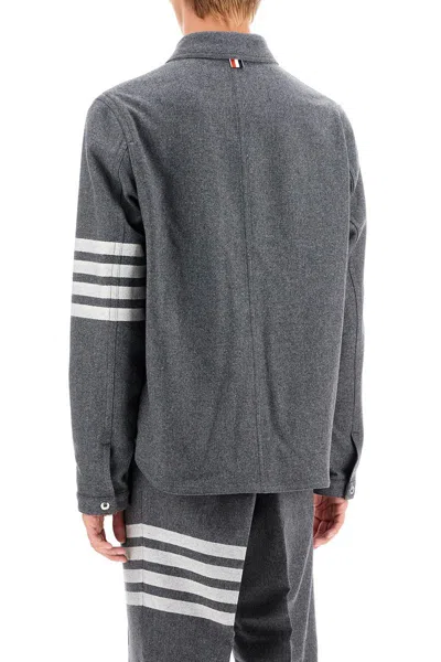 Shop Thom Browne Wool And Cashmere Blend Oversh In Grey