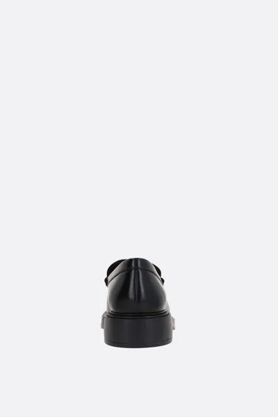Tod's Smooth Leather Loafers In Black