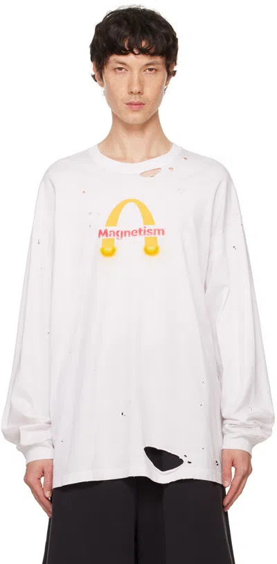 Shop Doublet White Magnetic Long-sleeve T-shirt