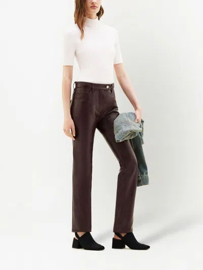 Courrèges 5 Pockets Vinyl Pants In Red