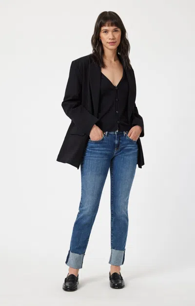 Mavi Emma Slim Boyfriend In Mid  Flex Blue In Medium Blue