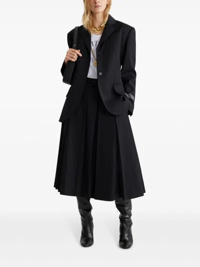 Patou Single-breasted Belted Blazer In Schwarz