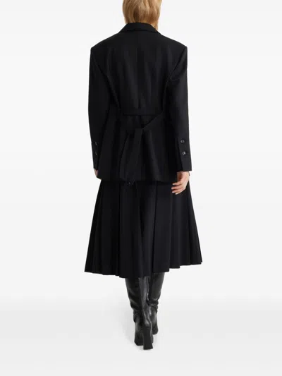 Patou Single-breasted Belted Blazer In Schwarz