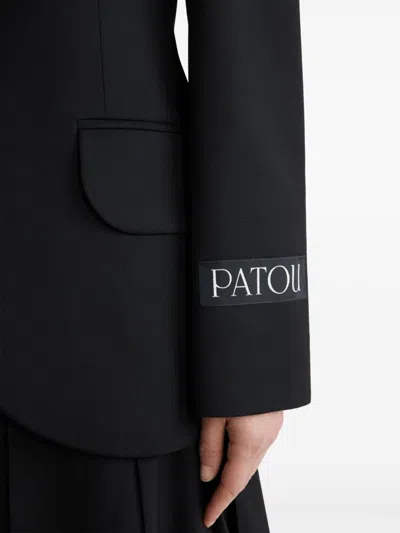 Patou Single-breasted Belted Blazer In Schwarz