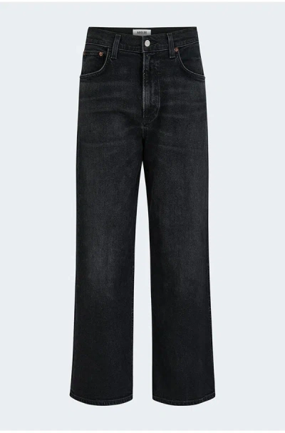 Agolde Ren High-rise Cropped Straight Jeans In Black