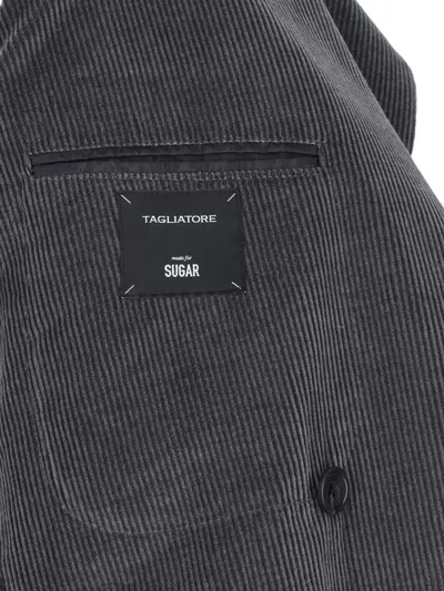 Tagliatore Casual Jacket With Back Vent And Front Pockets In Grey