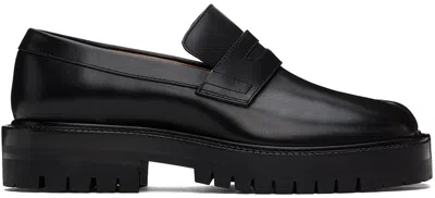 Shop Maison Margiela Black Tabi Loafers In H8396 Black