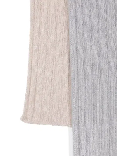 Shop Eleventy Colour-block Scarf In Neutrals