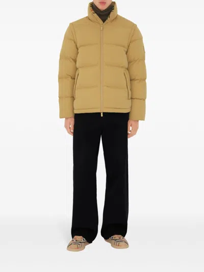 Burberry Detachable Sleeve Nylon Puffer Jacket In Neutrals