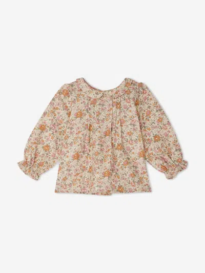 Bonpoint Cotton Blend Blouse With Floral Pattern In Multicoloured