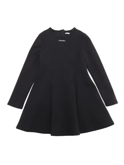 Shop Dolce & Gabbana Junior Long Sleeves Dress In Black