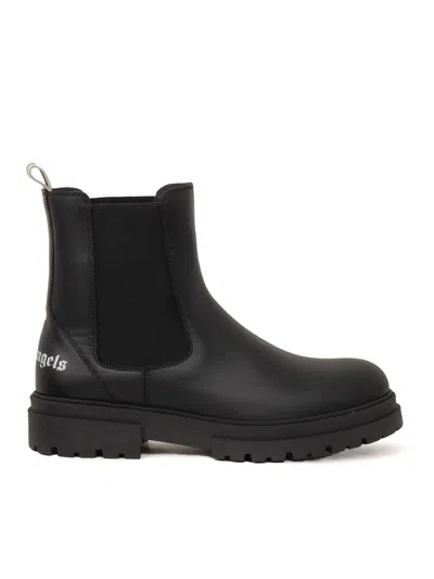 Palm Angels Leather Chelsea Boots In Black