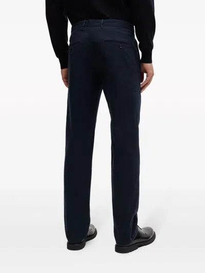 Shop Hugo Boss Mid-rise Straight-leg Chinos In 蓝色