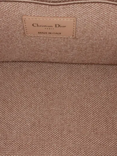 Pre-owned Dior 2020 Mesh Embroidered Travel Case Vanity Bag In 粉色