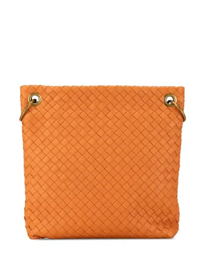 Pre-owned Bottega Veneta 2008 Intrecciato Crossbody Bag In 橘色
