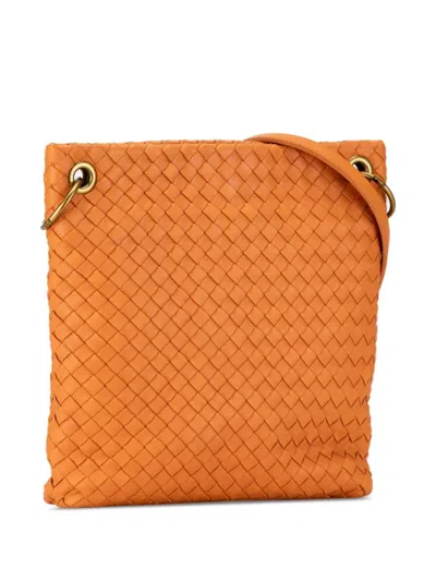 Pre-owned Bottega Veneta 2008 Intrecciato Crossbody Bag In 橘色