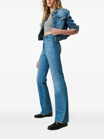 Twinset Five-pocket Flared Jeans In 蓝色