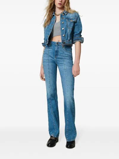 Twinset Five-pocket Flared Jeans In 蓝色