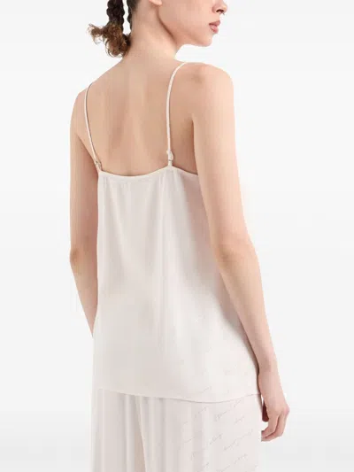 Armani Exchange Monogram-pattern Tank Top In 白色