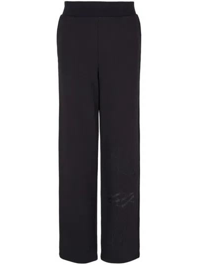 Armani Exchange Logo-print Track Pants In 黑色