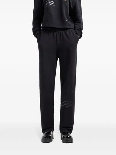 Armani Exchange Logo-print Track Pants In 黑色