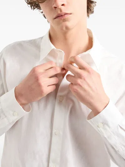 Armani Exchange Official Store Slim Fit Stretch Lyocell Twill Button Up Shirt In 白色