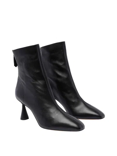 Aquazzura Woman Ankle Boots Black Size 7.5 Leather In Negro