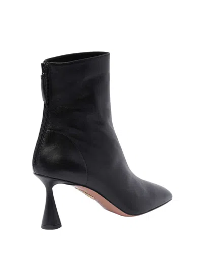 Aquazzura Woman Ankle Boots Black Size 7.5 Leather In Negro