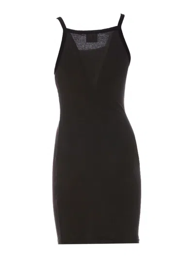 Courrèges Contrast Cotton Jersey Mini Dress In Negro
