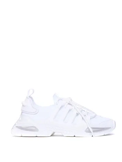 Dolce & Gabbana White Sneakers With Modern Silhouette And Unique Lacing System In Blanco