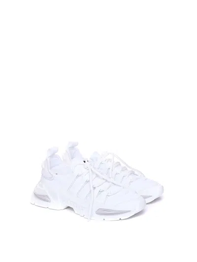 Dolce & Gabbana White Sneakers With Modern Silhouette And Unique Lacing System In Blanco