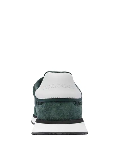 Dolce & Gabbana Multicolor Suede And Mesh Dg Aria Sneakers In Green