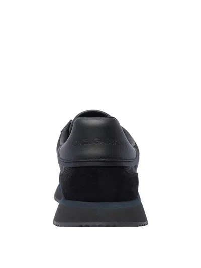 Dolce & Gabbana Low Top Sneakers Featuring Suede Accents In Negro