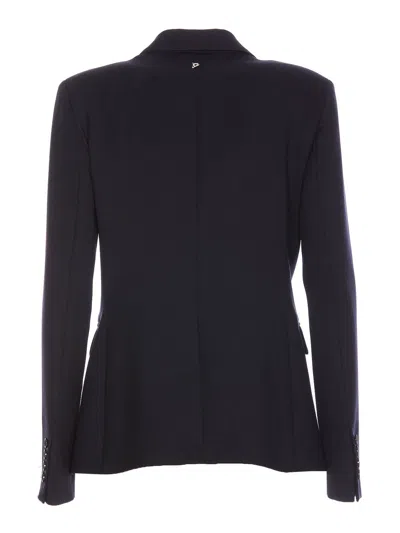 Dondup Double Breasted Jacket In Azul