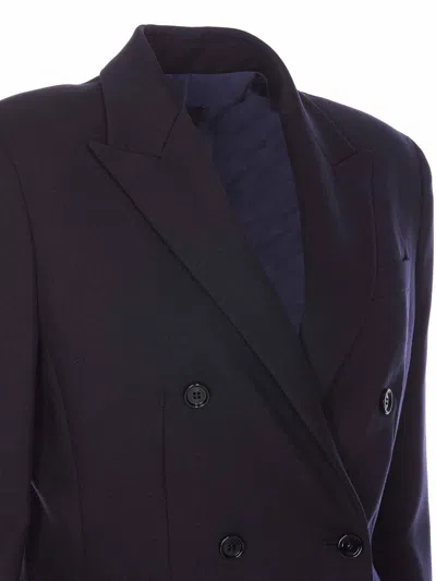 Dondup Double Breasted Jacket In Azul