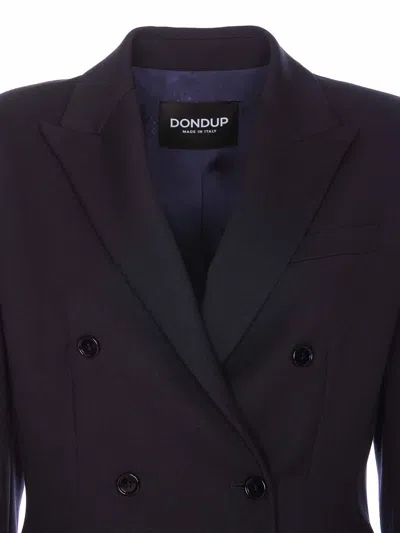 Dondup Double Breasted Jacket In Azul