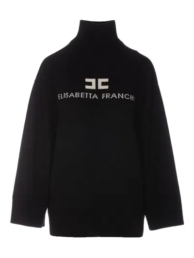 Shop Elisabetta Franchi Logo Sweater In Negro