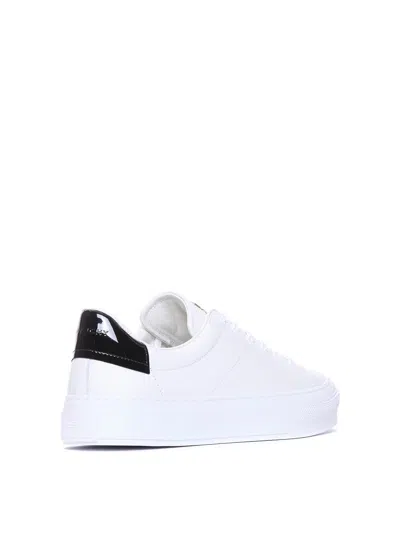 Givenchy Men Leather Sneakers With 4g Metal Logo In Blanco
