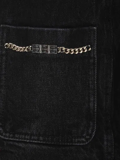Givenchy Jacket In Denim With Chains Detail In Negro
