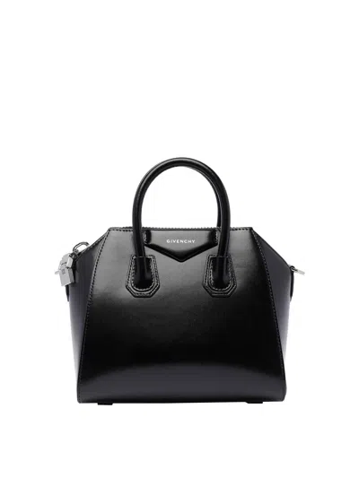 Givenchy Micro Antigona Shoulder Bag In Calf Leather In Negro