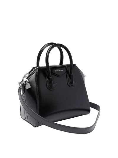 Givenchy Micro Antigona Shoulder Bag In Calf Leather In Negro