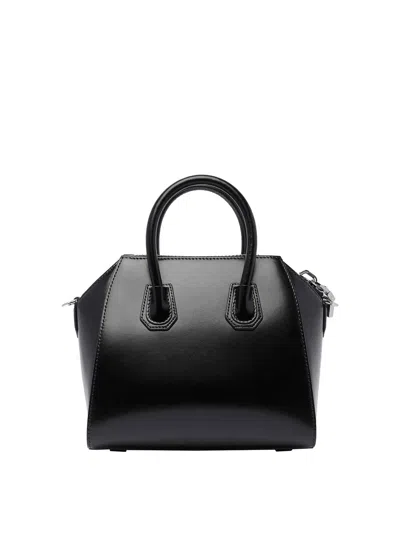 Givenchy Micro Antigona Shoulder Bag In Calf Leather In Negro